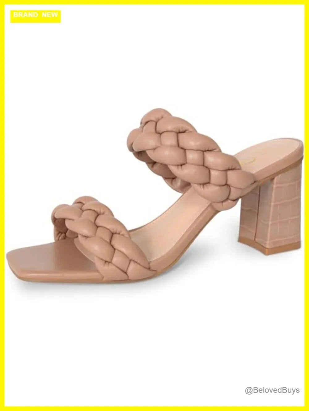 Women's Braided Chunky Heel Sandals Square Open Toe Block Heels Summer